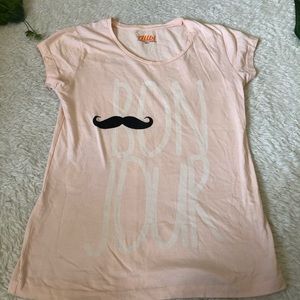 🎀Bonjour mustache shirt